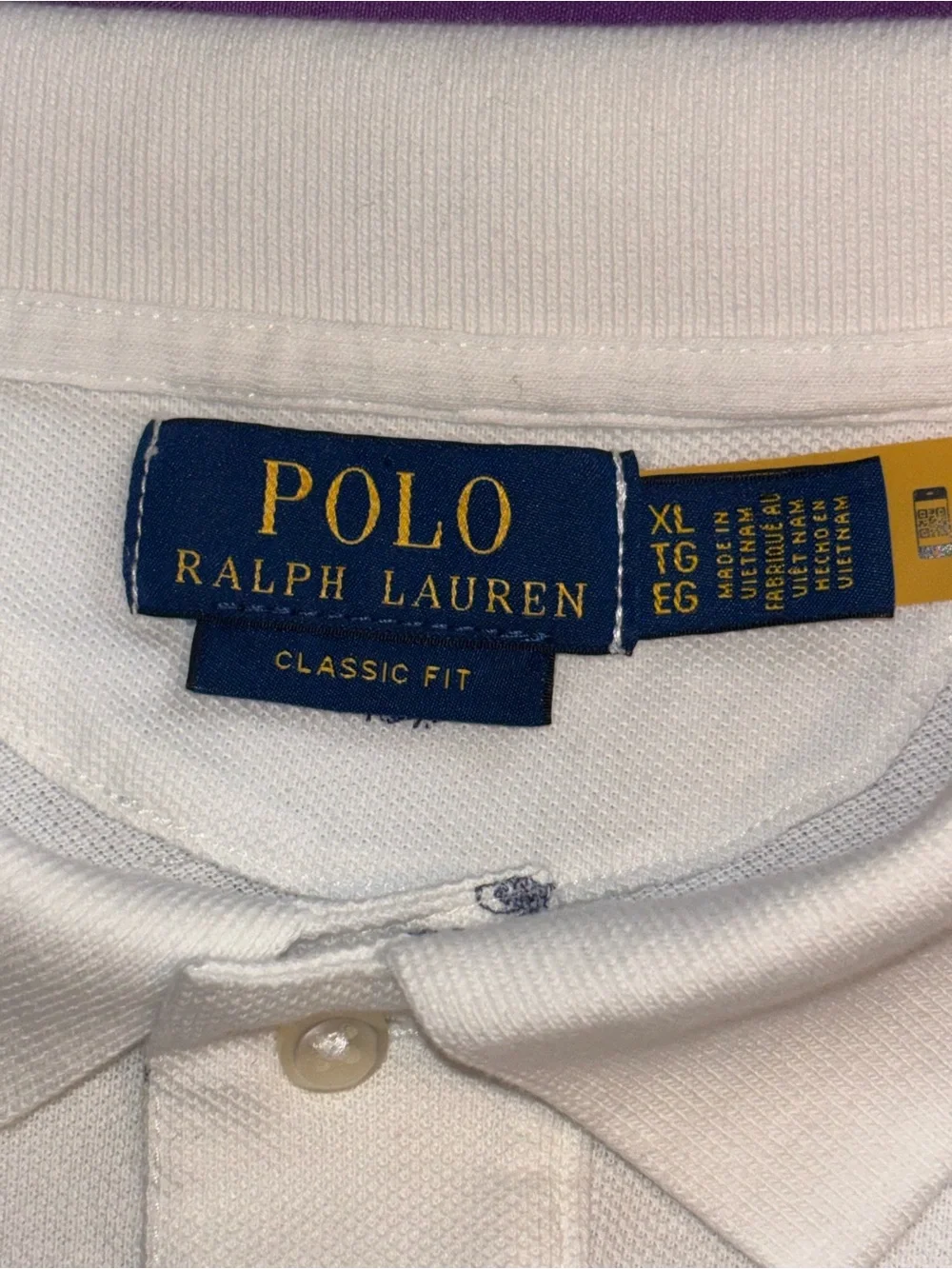Polo by Ralph Lauren White Short-Sleeve Polo with Blue Dog Motif